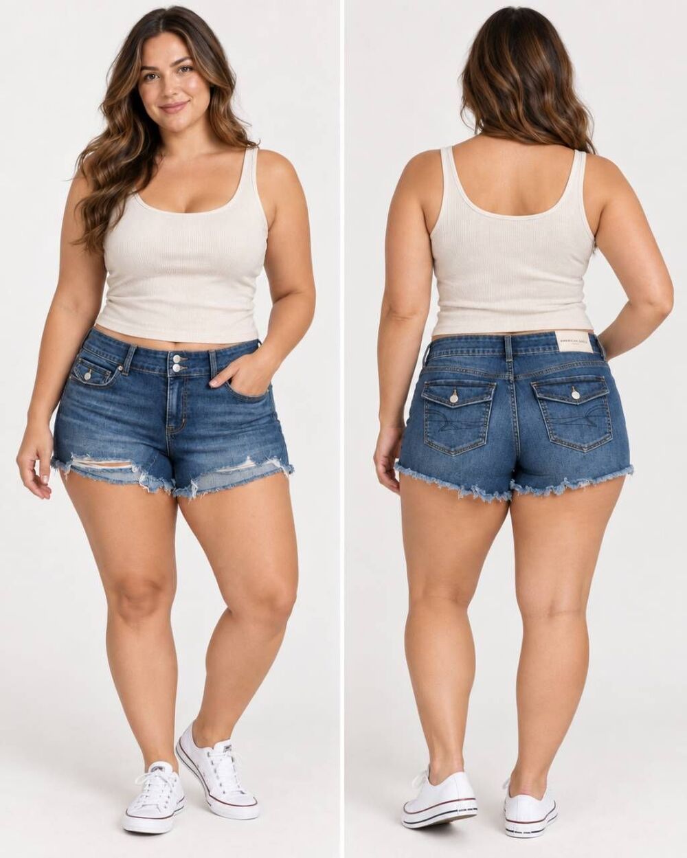 New Size 16 American Eagle Outfitters Next Level Stretch Shortie denim shorts in